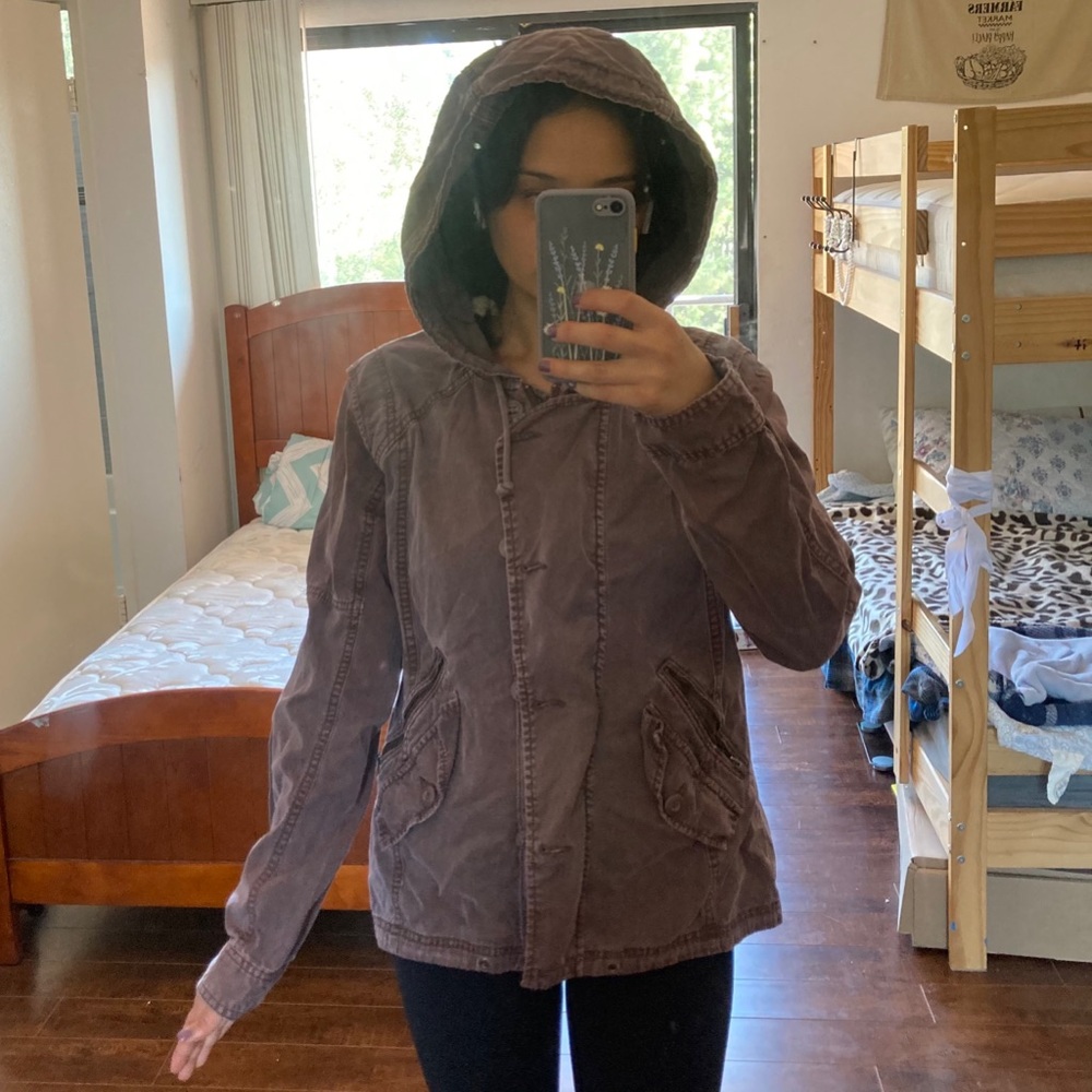 American Eagle purple cargo jacket